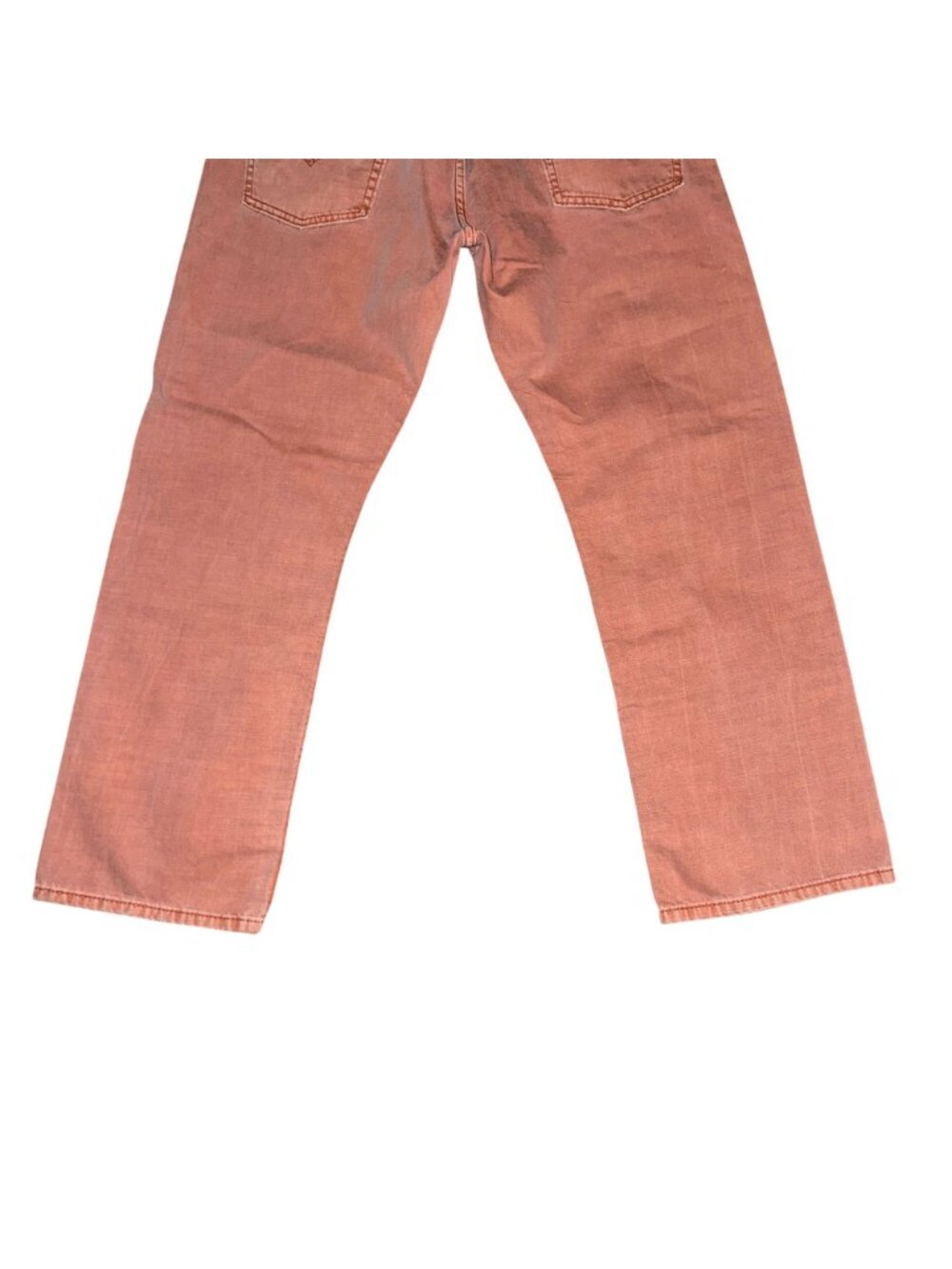 Levis 514 Straight Leg Jeans Mens 36 28 Salmon Pink Stitched Pockets Logo - Picture 4 of 8